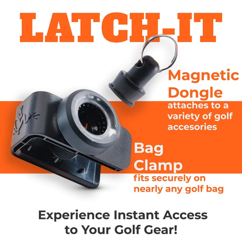Frogger Golf Bag Latch-It Accessory Attachment System for Golf Bags â€“ Magnetic Clip to Easily Attach Golf Towels, Brushes, Rangefinders and More - Image 3